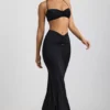 Jerika Slinky Jersey Hardware Detail Halterneck Bralette in Black
