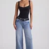 Jeylan Low-Rise Wide-Leg Jeans in Vintage Wash