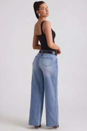 Jeylan Low-Rise Wide-Leg Jeans in Vintage Wash