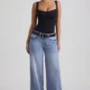 Jeylan Low-Rise Wide-Leg Jeans in Vintage Wash