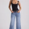 Jeylan Low-Rise Wide-Leg Jeans in Vintage Wash