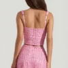 Jianna Embellished Low-Rise Mini Skirt in Pink