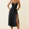 Joely Slinky Jersey Strapless A-Line Midaxi Dress in Black Joely Slinky Jersey Strapless A-Line Midaxi Dress in Black