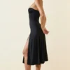 Joely Slinky Jersey Strapless A-Line Midaxi Dress in Black Joely Slinky Jersey Strapless A-Line Midaxi Dress in Black