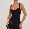 Jolie Sweetheart Neckline Mini Dress in Black