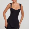 Jolie Sweetheart Neckline Mini Dress in Black