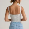 Jolla Modal Square-Neck Bodysuit in Blue Yellow Stripe Jolla Modal Square-Neck Bodysuit in Blue Yellow Stripe