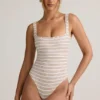 Jolla Modal Square-Neck Bodysuit in Pink Yellow Stripe Jolla Modal Square-Neck Bodysuit in Pink Yellow Stripe