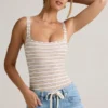 Jolla Modal Square-Neck Bodysuit in Pink Yellow Stripe Jolla Modal Square-Neck Bodysuit in Pink Yellow Stripe