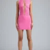 Joni Embellished Mid-Rise Mini Skirt in Bubblegum Pink