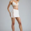 Liberty Embellished Cross-Strap Bikini Top in Ivory