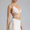 Joni Embellished Mid-Rise Mini Skirt in Ivory