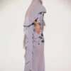 Jovelle Sheer Chiffon Draped Cape in Lilac