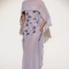 Jovelle Sheer Chiffon Draped Cape in Lilac
