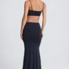 Julitta Hardware Detail Cut-Out Maxi Dress in Black