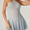 Juni Embellished Lace Up Back Mini Dress in Aqua Juni Embellished Lace Up Back Mini Dress in Aqua