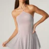 Juni Embellished Lace Up Back Mini Dress in Silver Juni Embellished Lace Up Back Mini Dress in Silver