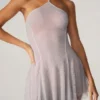Juni Embellished Lace Up Back Mini Dress in Silver Juni Embellished Lace Up Back Mini Dress in Silver