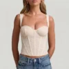 Junia Underwired Lace Corset Top in Ivory