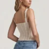 Junia Underwired Lace Corset Top in Ivory