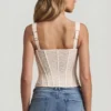 Junia Underwired Lace Corset Top in Ivory