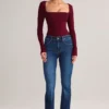 Kaia Modal Square-Neck Long-Sleeve Top in Wine Kaia Modal Square-Neck Long-Sleeve Top in Wine