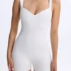 Kaia Modal Sweetheart-Neck Unitard in White