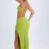Kaikoa Cut-Out Bandeau Maxi Dress in Pear Green