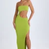 Kaikoa Cut-Out Bandeau Maxi Dress in Pear Green