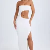 Kaikoa Cut-Out Bandeau Maxi Dress in White Kaikoa Cut-Out Bandeau Maxi Dress in White