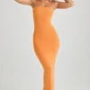 Kali Modal Bandeau Bodycon Maxi Dress in Sunset Orange