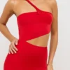 Kalina Jersey Asymmetric Cut Out Maxi Dress in Scarlet Red Kalina Jersey Asymmetric Cut Out Maxi Dress in Scarlet Red