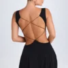 Kalista Plunge Cut-Out Mini Dress in Black Kalista Plunge Cut-Out Mini Dress in Black