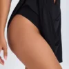 Kalista Plunge Cut-Out Mini Dress in Black Kalista Plunge Cut-Out Mini Dress in Black