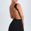 Kalista Plunge Cut-Out Mini Dress in Black Kalista Plunge Cut-Out Mini Dress in Black