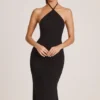 Karissa Modal Halterneck Midaxi Dress in Black