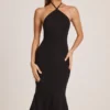 Karissa Modal Halterneck Midaxi Dress in Black