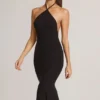 Karissa Modal Halterneck Midaxi Dress in Black