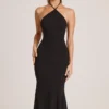 Karissa Modal Halterneck Midaxi Dress in Black
