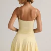 Kelbie Modal Ruched A-Line Mini Dress in Buttercream Yellow