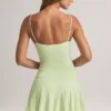 Kelbie Modal Ruched A-Line Mini Dress in Sage Green