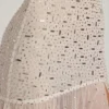Kerra Semi-Sheer Embellished Asymmetric Maxi Dress in White