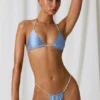Keshi Pearl-Detail Triangle Bikini Top in Sky Blue Keshi Pearl-Detail Triangle Bikini Top in Sky Blue