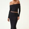 Kesia Modal Off-Shoulder Long-Sleeve Top in Black Kesia Modal Off-Shoulder Long-Sleeve Top in Black