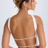 Khai Choker-Detail Bandeau Top in White