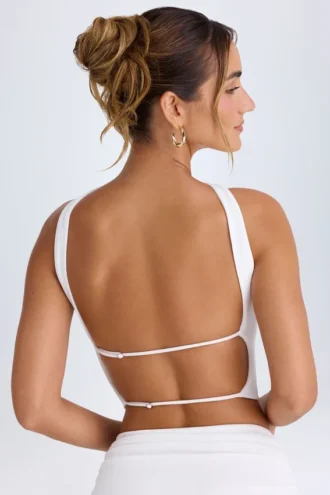 Khai Choker-Detail Bandeau Top in White