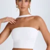 Khai Choker-Detail Bandeau Top in White