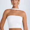 Khai Choker-Detail Bandeau Top in White