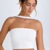 Khai Choker-Detail Bandeau Top in White