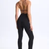 Kiki Modal Plunge Open-Back Flared Jumpsuit in Black